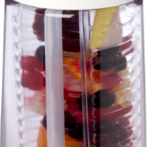 HydroFruit 700 ml recycled plastic sport bottle with flip lid and infuser Thumbnail